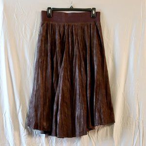Nic + Zoe brown faux suede skirt S